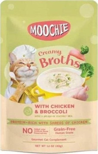 Moochie Brokoli-Tavuklu Çorba Yaş Kedi Maması 40 gr