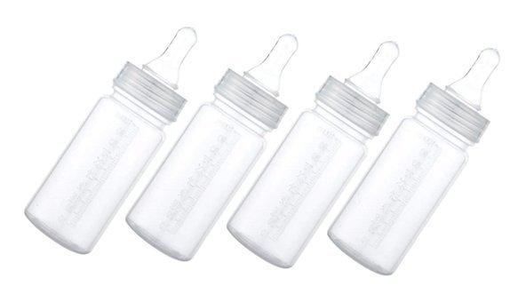Abaodam Plastik Yavaş Akışlı 0-3 Ay Şeffaf Damaklı Biberon Seti 4x100 ml