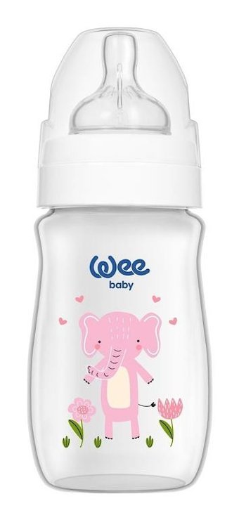 Wee Baby Safari Polipropilen Gaz Yapmayan Antikolik Yenidoğan Yavaş Akışlı 0-6 Ay Şeffaf Damaklı Biberon Seti 250 ml