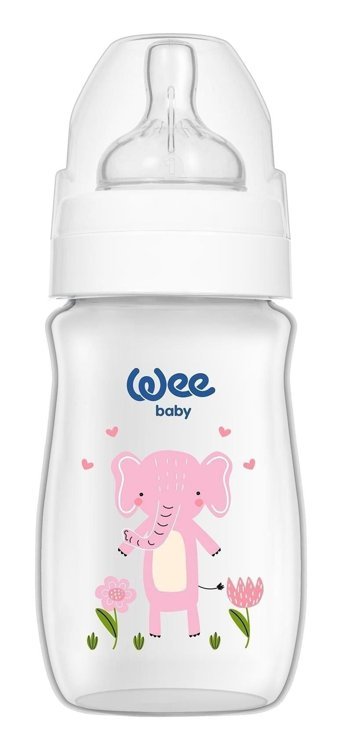 Wee Baby Safari Polipropilen Gaz Yapmayan Antikolik Yenidoğan Yavaş Akışlı 0-6 Ay Şeffaf Damaklı Biberon Seti 250 ml