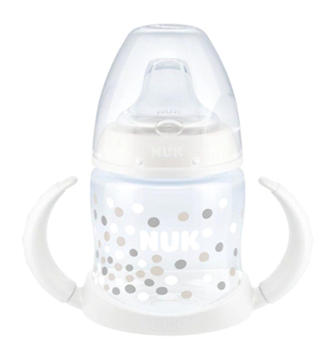 Nuk First Choice Polipropilen Yavaş Akışlı 6+ Ay Desenli Şeffaf Damaklı Biberon Seti 150 ml