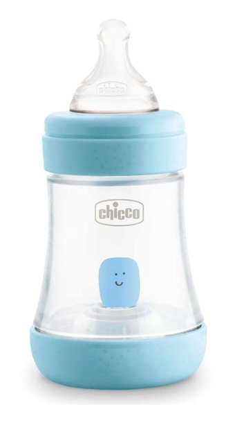 Chicco P5 Polipropilen 2+ Ay Desenli Mavi Damaklı Biberon Seti 150 ml