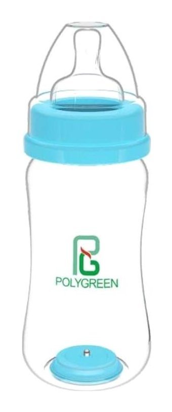 Polygreen 3020 Polipropilen 3+ Ay Mavi Damaklı Biberon Seti 270 ml