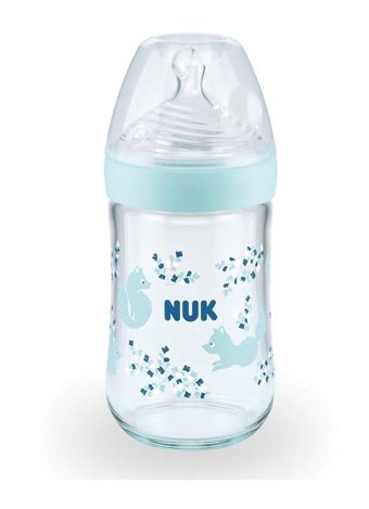 Nuk 743720 Cam 0-6 Ay Desenli Mavi Damaklı Biberon Seti 120 ml