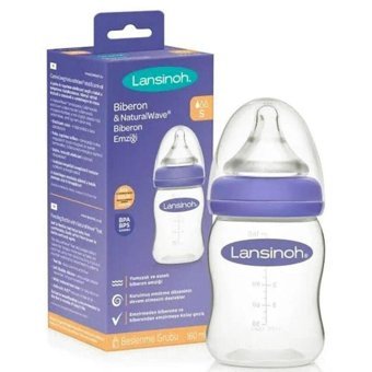 Lansinoh 75580 Polipropilen Yavaş Akışlı 0-6 Ay Mor Damaklı Biberon Seti 160 ml