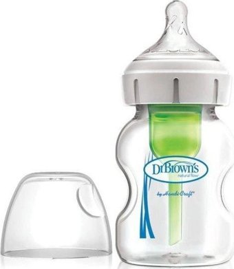 Dr.Browns Cam Gaz Yapmayan Antikolik Yenidoğan Yavaş Akışlı 0+ Ay Şeffaf Damaklı Biberon Seti 150 ml