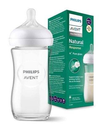 Philips Avent Avent Cam Antikolik Yavaş Akışlı 6-12 Ay Şeffaf Damaklı Biberon Seti 240 ml