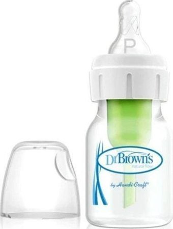 Dr.Brown's Polipropilen Gaz Yapmayan Antikolik Yenidoğan Yavaş Akışlı 0+ Ay Şeffaf Damaklı Biberon Seti 60 ml