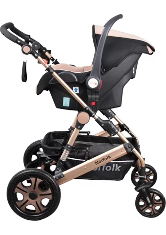 Norfolk Baby Voyage Air Luxury Çift Yönlü Katlanabilir 360 Derece Dönen Tam Yatar Travel Sistem Bebek Arabası