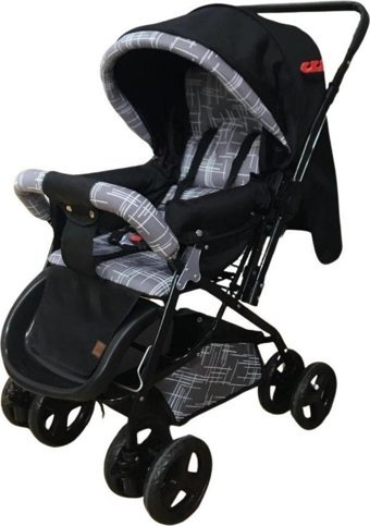 Jusso Dido Comfort Line Çift Yönlü Katlanabilir 360 Derece Dönen Tam Yatar Travel Sistem Bebek Arabası Siyah