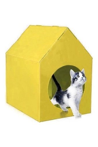 Özekim Dikdörtgen Su Geçirmez Dış Mekan-İç Mekan Kedi Evi Çok Renkli