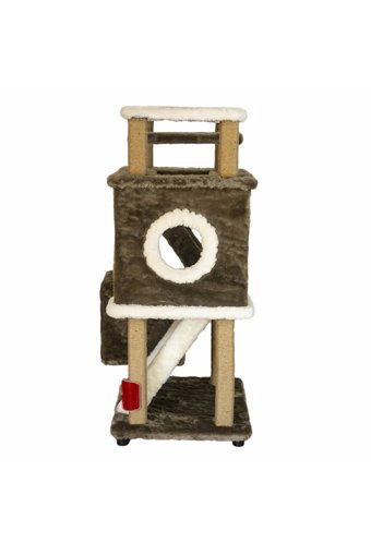 Woodsman Exclusive Cat Furnitures Furnitures Woodsman Methuselah Dikdörtgen 2 Katlı İç Mekan Kedi Evi Kahverengi