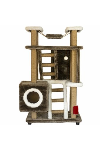 Woodsman Exclusive Cat Furnitures Furnitures Woodsman Methuselah Dikdörtgen 2 Katlı İç Mekan Kedi Evi Kahverengi