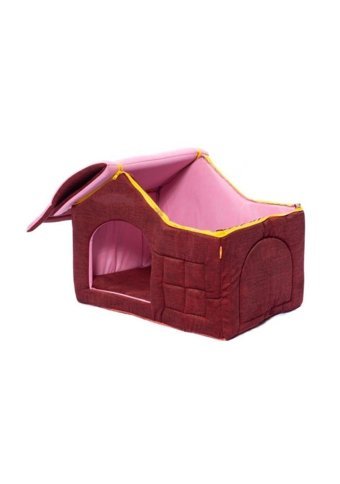 Bebebebek 59x39x45 cm Dikdörtgen Su Geçirmez Dış Mekan-İç Mekan Kedi Evi Bordo