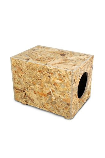 Apak Ahşap Kare Su Geçirmez Dış Mekan Kedi Evi Ahşap Rengi