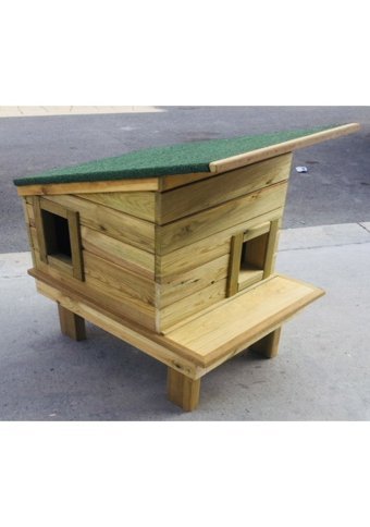 Platanus Kare İç Mekan Kedi Evi Ahşap Rengi
