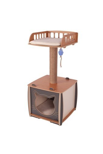 Patihomes XL VIP Kare İç Mekan Kedi Evi Çok Renkli