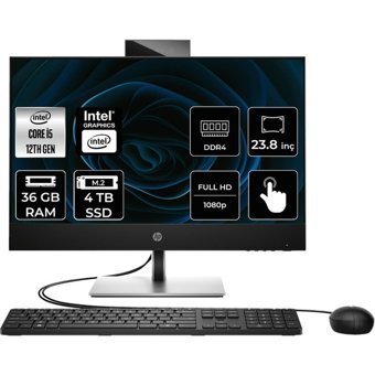 Hp ProOne 440 G9 6D394EAPN335 Dahili UHD Graphics Intel Core i5 12500T 36 GB Ram 4 TB SSD 23.8 inç Full HD Freedos Dokunmatik All In One Bilgisayar