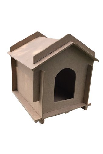 Emach Dizayn 30x50x35 cm Dikdörtgen Su Geçirmez Dış Mekan Kedi Evi Ahşap Rengi