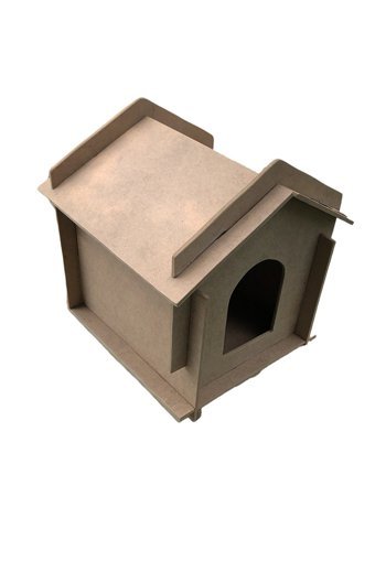 Emach Dizayn 30x50x35 cm Dikdörtgen Su Geçirmez Dış Mekan Kedi Evi Ahşap Rengi
