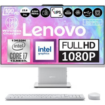 Lenovo IdeaCentre 24IRH F0HN0056TRH11 Dahili UHD Graphics Intel Core i7 13620H 32 GB Ram DDR5 1 TB SSD 23.8 inç Full HD Windows 11 Home All In One Bilgisayar + Zetta Flash Bellek