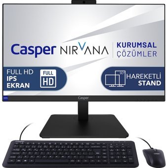 Casper Nirvana A70.1255-BF00A-V Dahili Iris Xe Graphics Intel Core i7 1255U 16 GB Ram 1 TB SSD 23.8 inç Full HD Windows 11 Home All In One Bilgisayar
