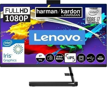 Lenovo IdeaCentre 3 27IAP7 F0GJ00GRTX Dahili Iris Xe Graphics Intel Core i7 1260P 32 GB Ram 1 TB + 512 GB SSD 27 inç Full HD Freedos All In One Bilgisayar