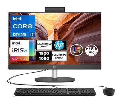 Hp ProOne 240 G10 8T2W8ES012 Dahili Iris Xe Graphics Intel Core i7 1355U 32 GB Ram 512 GB SSD 23.8 inç Full HD Windows 11 Pro All In One Bilgisayar