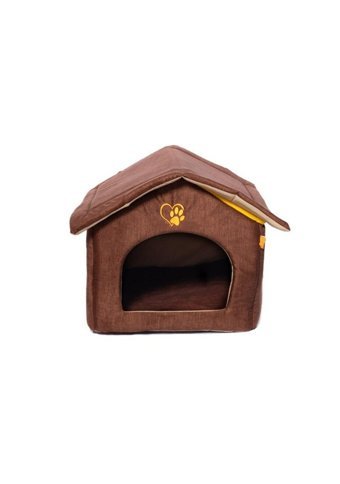 Bebebebek 40x40x40 cm Dikdörtgen Su Geçirmez Dış Mekan-İç Mekan Kedi Evi Kahverengi
