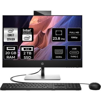 Hp ProOne 440 G9 884A0EAPN319 Dahili UHD Graphics Intel Core i7 13700T 20 GB Ram 2 TB SSD 23.8 inç Full HD Freedos All In One Bilgisayar