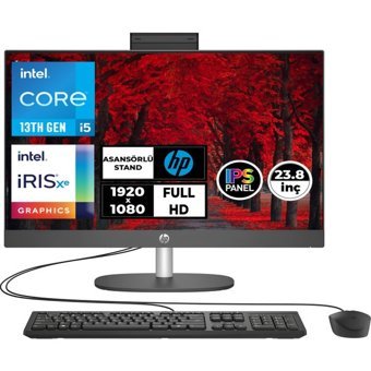Hp ProOne 240 G10 8T2W5ESVB19 Dahili Iris Xe Graphics Intel Core i5 1335U 16 GB Ram 2 TB SSD 23.8 inç Full HD Windows 11 Pro All In One Bilgisayar