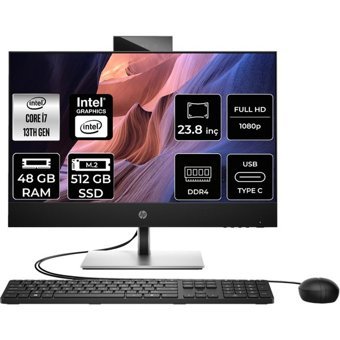 Hp ProOne 440 G9 884A0EAPN342 Dahili UHD Graphics Intel Core i7 13700T 48 GB Ram 512 GB SSD 23.8 inç Full HD Freedos All In One Bilgisayar