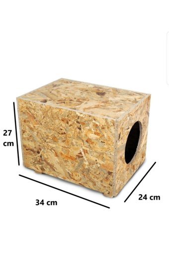 Woodec Co Kare Su Geçirmez Dış Mekan Kedi Evi Ahşap Rengi