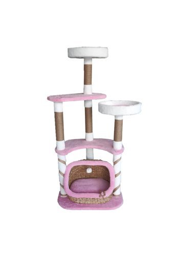 Znrgenc Sepetli İç Mekan Kedi Evi Pembe