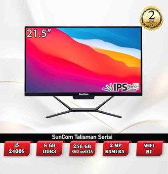 Suncom Talisman SCA-52482M2 Dahili UHD Graphics Intel Core i5 2400S 8 GB Ram 256 GB SSD 21.5 inç Full HD Freedos All In One Bilgisayar