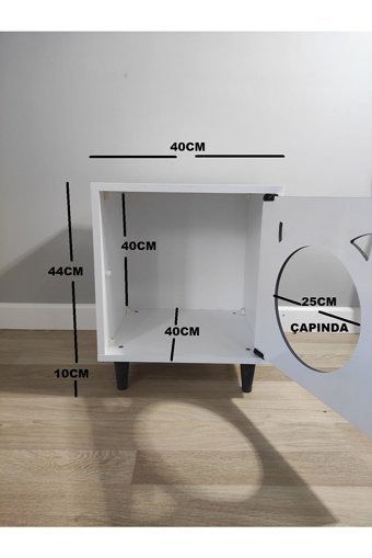 Bkm Mobilya Kare İç Mekan Kedi Evi Beyaz