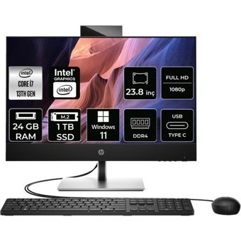 Hp ProOne 440 G9 884A0EAPN423 Dahili UHD Graphics Intel Core i7 13700T 24 GB Ram 1 TB SSD 23.8 inç Full HD Windows 11 Pro All In One Bilgisayar