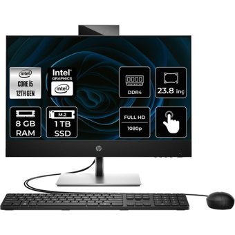 Hp ProOne 440 G9 6D394EAPN303 Dahili UHD Graphics Intel Core i5 12500T 8 GB Ram 1 TB SSD 23.8 inç Full HD Freedos Dokunmatik All In One Bilgisayar