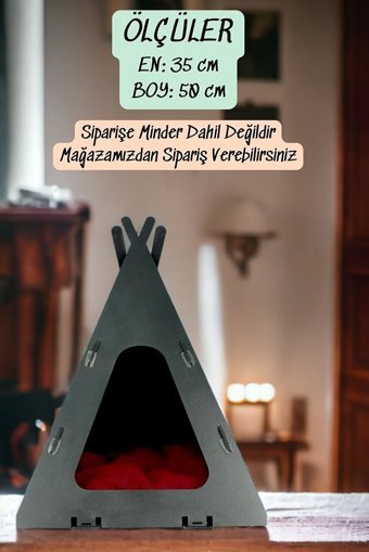 Pandogo Üçgen İç Mekan Kedi Evi Gri