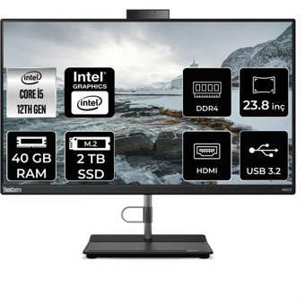Lenovo ThinkCentre Neo 30A 12CE0086TXP339 Dahili UHD Graphics Intel Core i5 12450H 40 GB Ram 2 TB SSD 23.8 inç Full HD Freedos All In One Bilgisayar