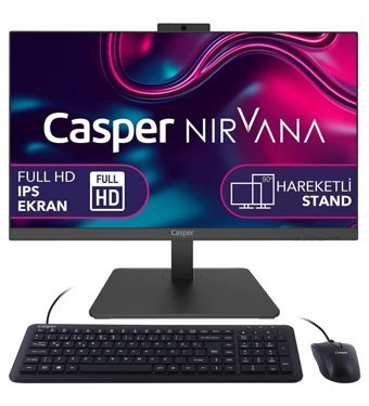 Casper Nirvana A60.1255-DF00X-V Dahili Iris Xe Graphics Intel Core i7 1255U 32 GB Ram 1 TB SSD 23.8 inç Full HD Freedos All In One Bilgisayar