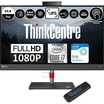 Lenovo ThinkCentre Neo 50A 12K9004CTRP03 Dahili Iris Xe Graphics Intel Core i7 13700H 16 GB Ram DDR5 2 TB SSD 23.8 inç Full HD Windows 11 Pro Dokunmatik All In One Bilgisayar