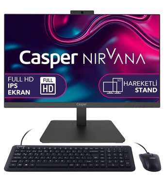 Casper Nirvana A60.5700-DF00X-V Dahili Radeon Vega 8 AMD Ryzen 7 5700U 32 GB Ram 1 TB SSD 23.8 inç Full HD Freedos All In One Bilgisayar
