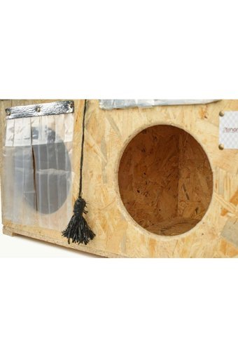 Narım 90x35x40 cm Çoklu Dikdörtgen Su Geçirmez Dış Mekan Kedi Evi Ahşap Rengi