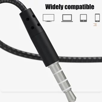 Fertiong L201 Silikonlu Mikrofonlu Örgülü 3.5 Mm Jak Kablolu Kulaklık Sarı