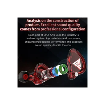 Qkz Ak6 Silikonlu Mikrofonlu Örgülü 3.5 Mm Jak Kablolu Kulaklık Çok Renkli