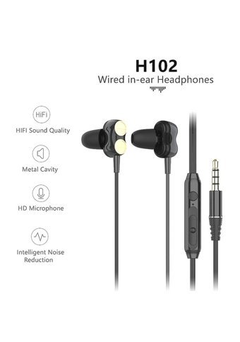 Lenovo H102 Silikonlu Mikrofonlu 3.5 Mm Jak Kablolu Kulaklık Siyah