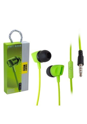 Powermaster Kwy-193817 Silikonlu Mikrofonlu 3.5 Mm Jak Kablolu Kulaklık Yeşil