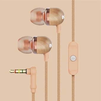 Marley Silikonlu Mikrofonlu 3.5 Mm Jak Kablolu Kulaklık Bej