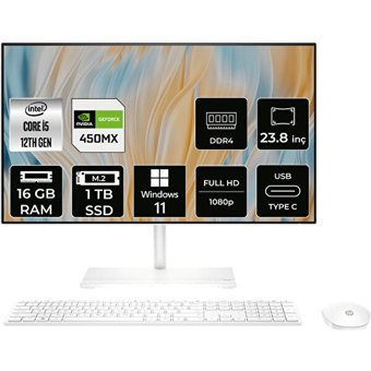 Hp 24-CB1010NT 7A3D0EAPN413 Harici MX 450 Intel Core i5 1235U 16 GB Ram 1 TB SSD 23.8 inç Full HD Windows 11 Pro All In One Bilgisayar